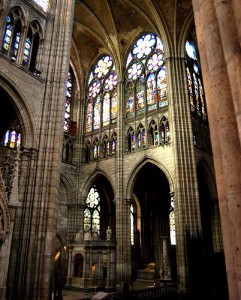 Saint Denis Cathedral arches & stained glass